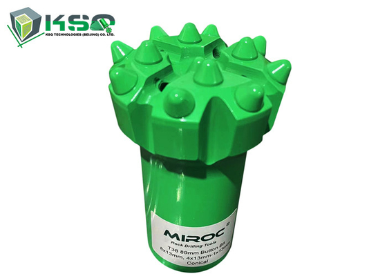 T38 - 89mm রক ড্রিলিংয়ের জন্য গোলাকার / ব্যালিস্টিক বোতাম গহ্বরযুক্ত ড্রিল বোতাম বিট