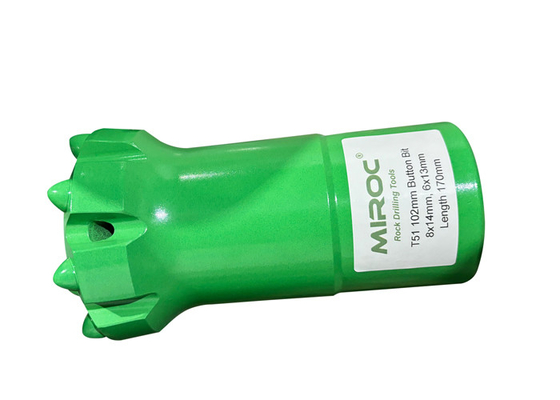 T51-102mm টংস্টেন কার্বাইড এবং উচ্চ শক্তি খাদ ইস্পাত বোতাম ড্রিল বিট মাঝারি-কঠিন পাথর অবস্থার জন্য আদর্শ