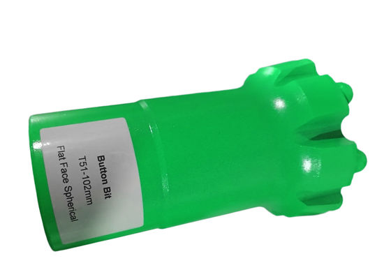 হার্ড রক ড্রিল হেড টি51-102মিমি ফ্ল্যাট ফেস স্ফেরিক্যাল থ্রেড রক ড্রিল বাটন বিট খনির জন্য