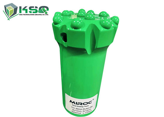 T51 89mm বোতাম ড্রিল বিট টাংস্টেন কার্বাইড / 14 বোতাম থ্রেডেড