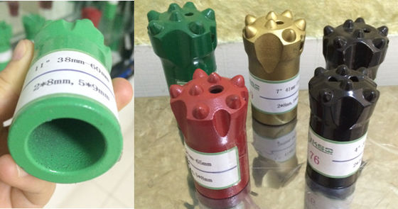 ছোট হোল রক ড্রিলিং টেপারড চিসেল ড্রিল বিট ট্যাপার্ড 7 11 12 ডিগ্রি বোতাম বিট