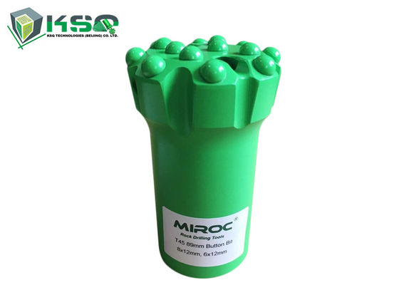লম্বা গর্ত ড্রিলিং 89 মিমি ব্যাস বোতাম ড্রিল বিটের জন্য ব্যালিস্টিক / গোলাকার T45